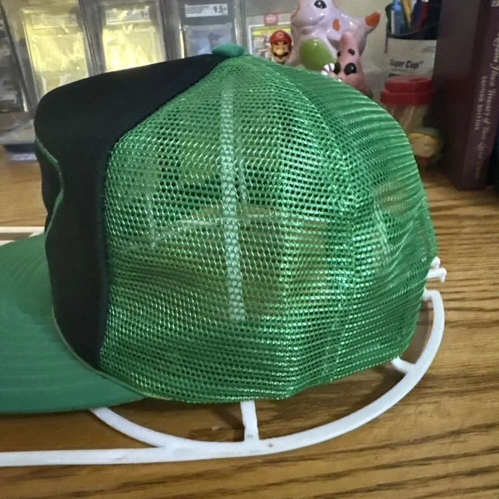 VTG Juno Industries Logo Green/black Trucker Hat Snapback Mesh Dad Grandpa Cap